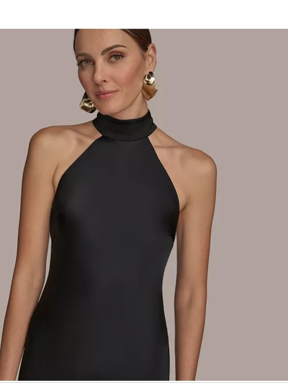 Donna Karan New York Black Halter Fringe Maxi Dress Size 12 NWT MSRP $389 Party - Picture 5 of 10